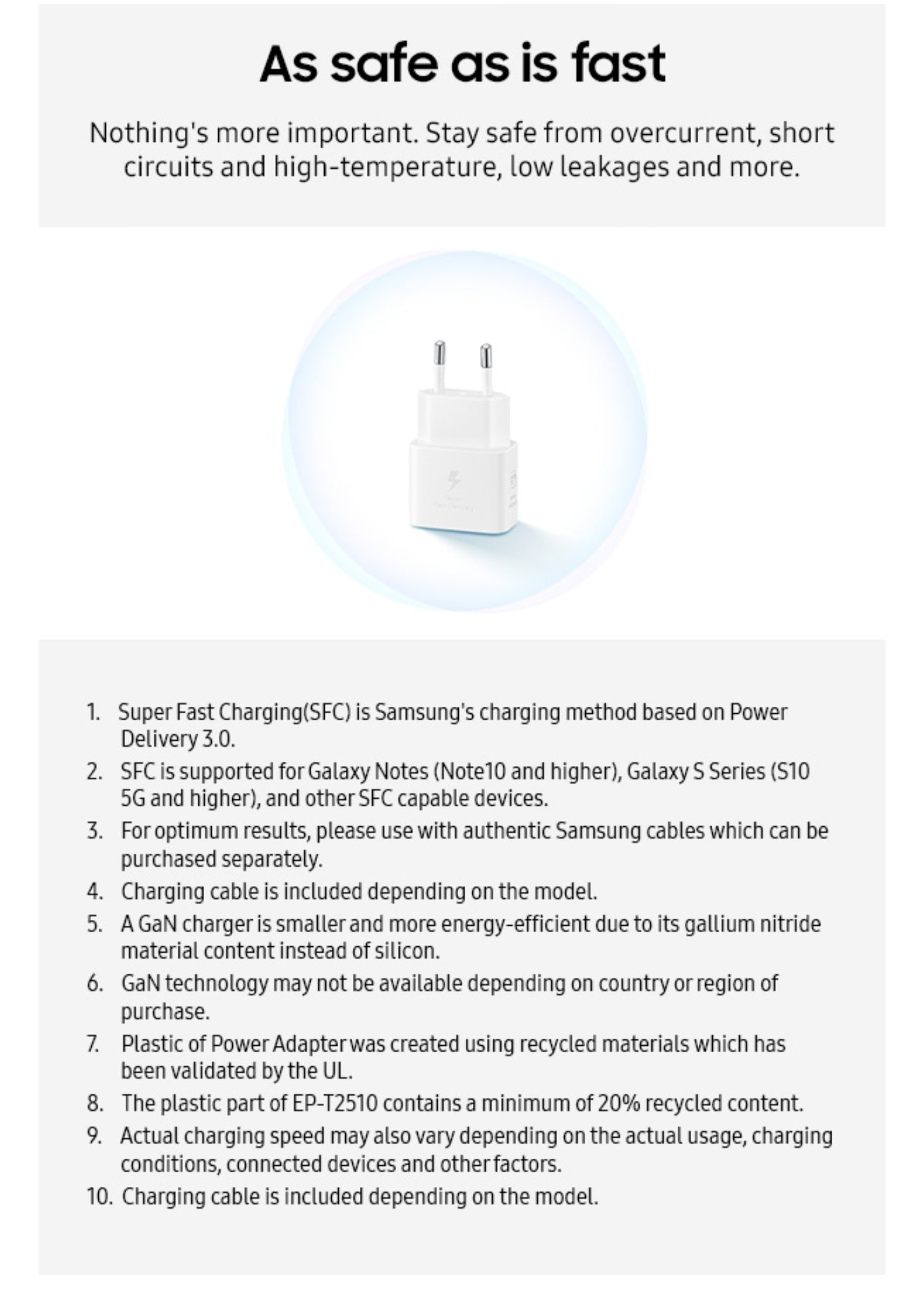 Samsung 25W Super Fast Charging USB-C Power Adapter (Original)