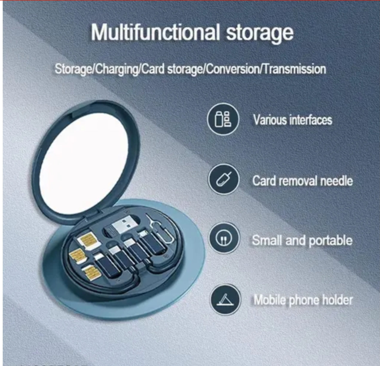 60W Multifunction Fast Charging Data Cable Storage Kit Box (USB-C / Micro / iPhone)