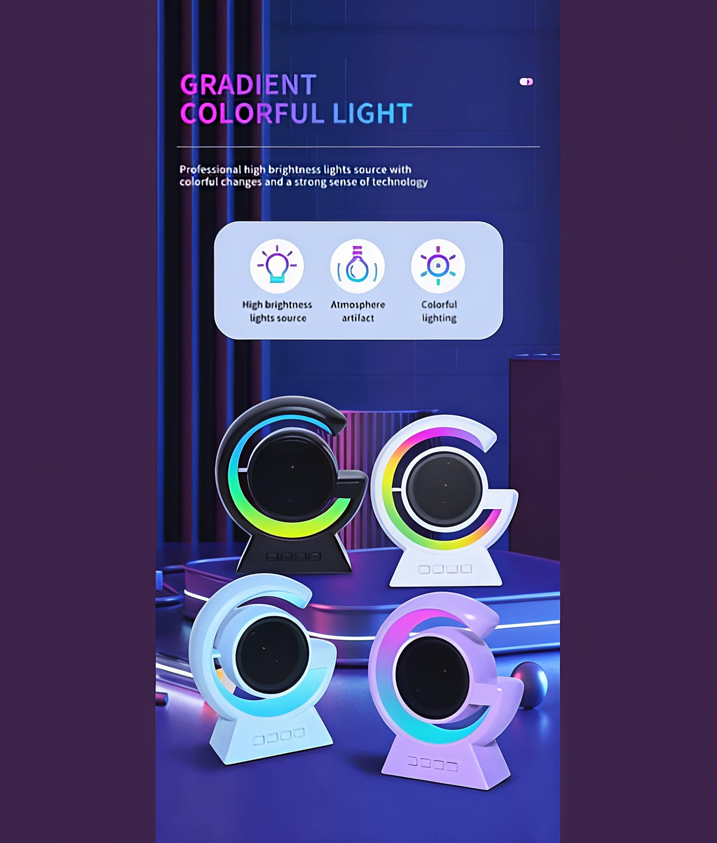 RGB Disco Light Bluetooth Speaker & Table Decoration Lamp | 8W Sound | Wireless Party Speaker
