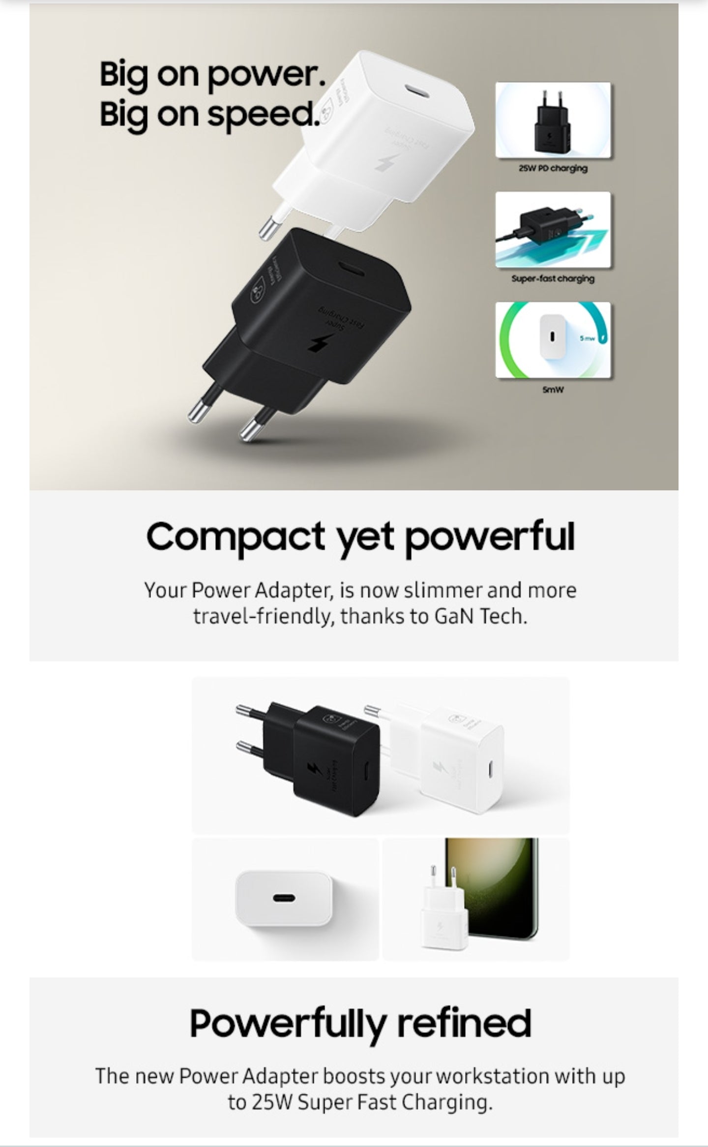 Samsung 25W Super Fast Charging USB-C Power Adapter (Original)