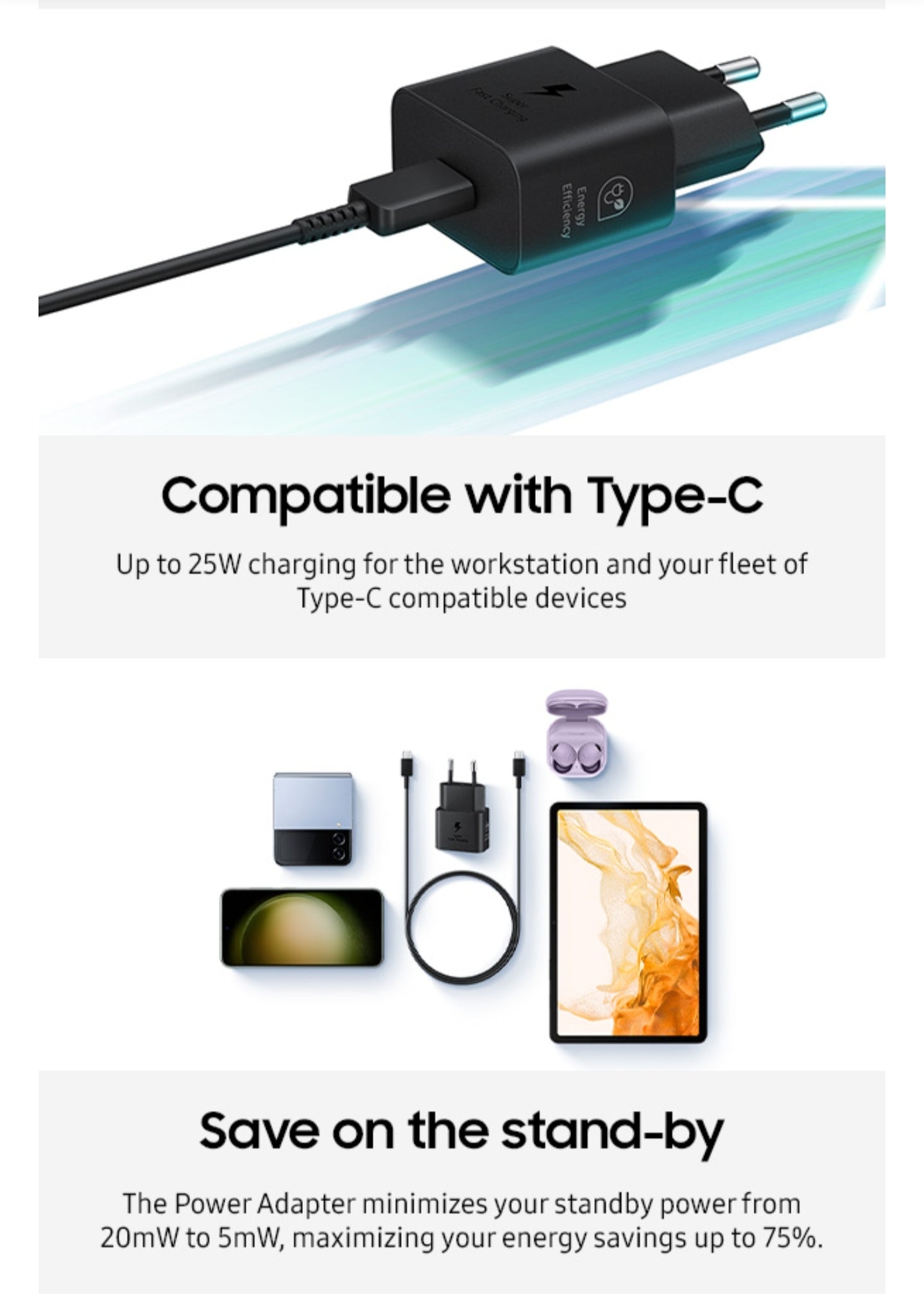 Samsung 25W Super Fast Charging USB-C Power Adapter (Original)