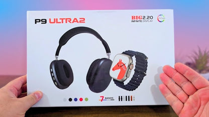 P9 Ultra 2 In 1 SmartWatch And Wireless Headphone (7 Bands Included | 2.20” AMOLED Display)